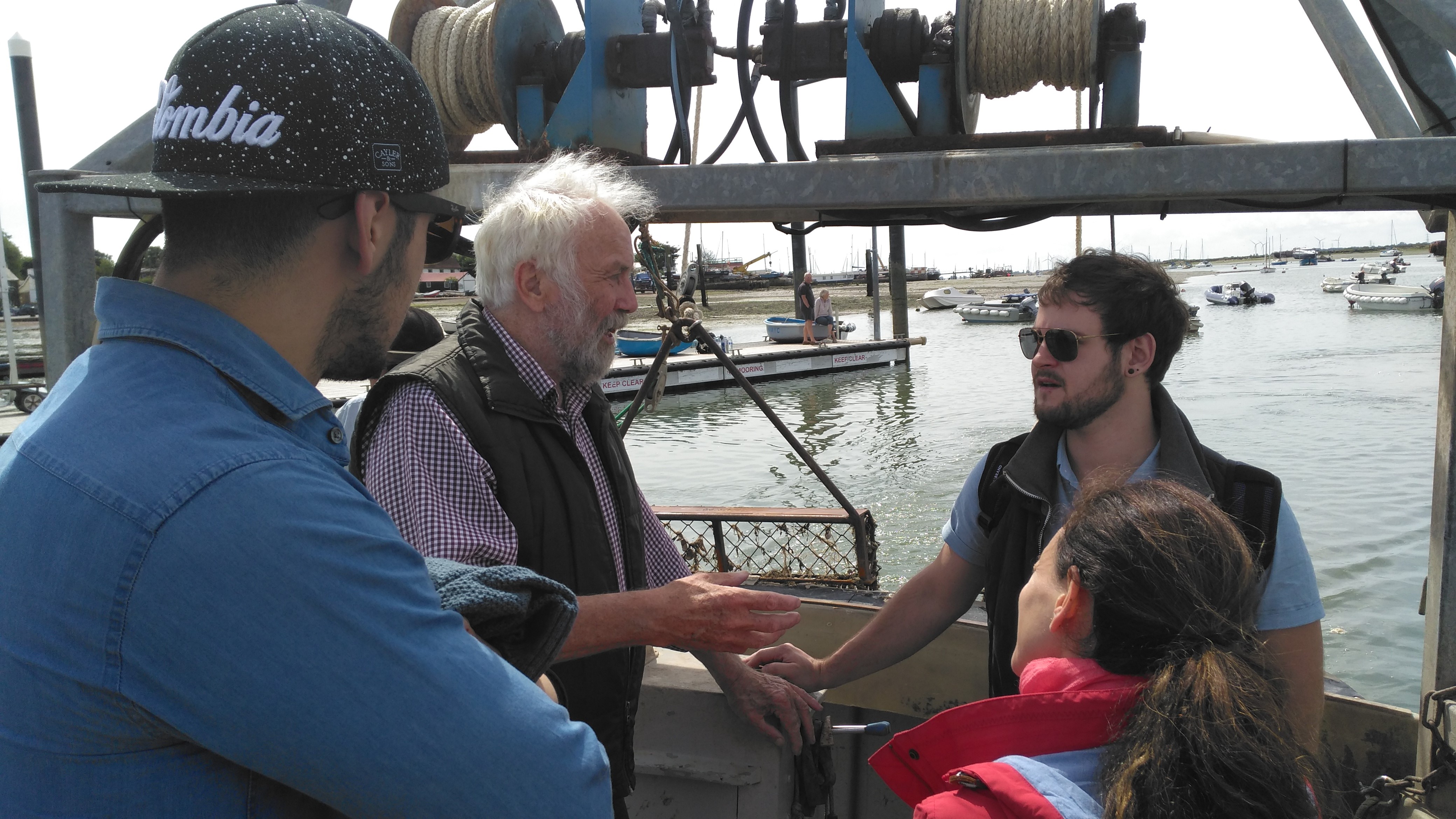Richard Howard discussing his oyster business with the team