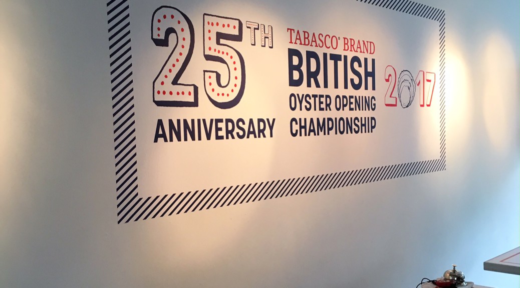 Sign with 25th National Oyster Opening Competition