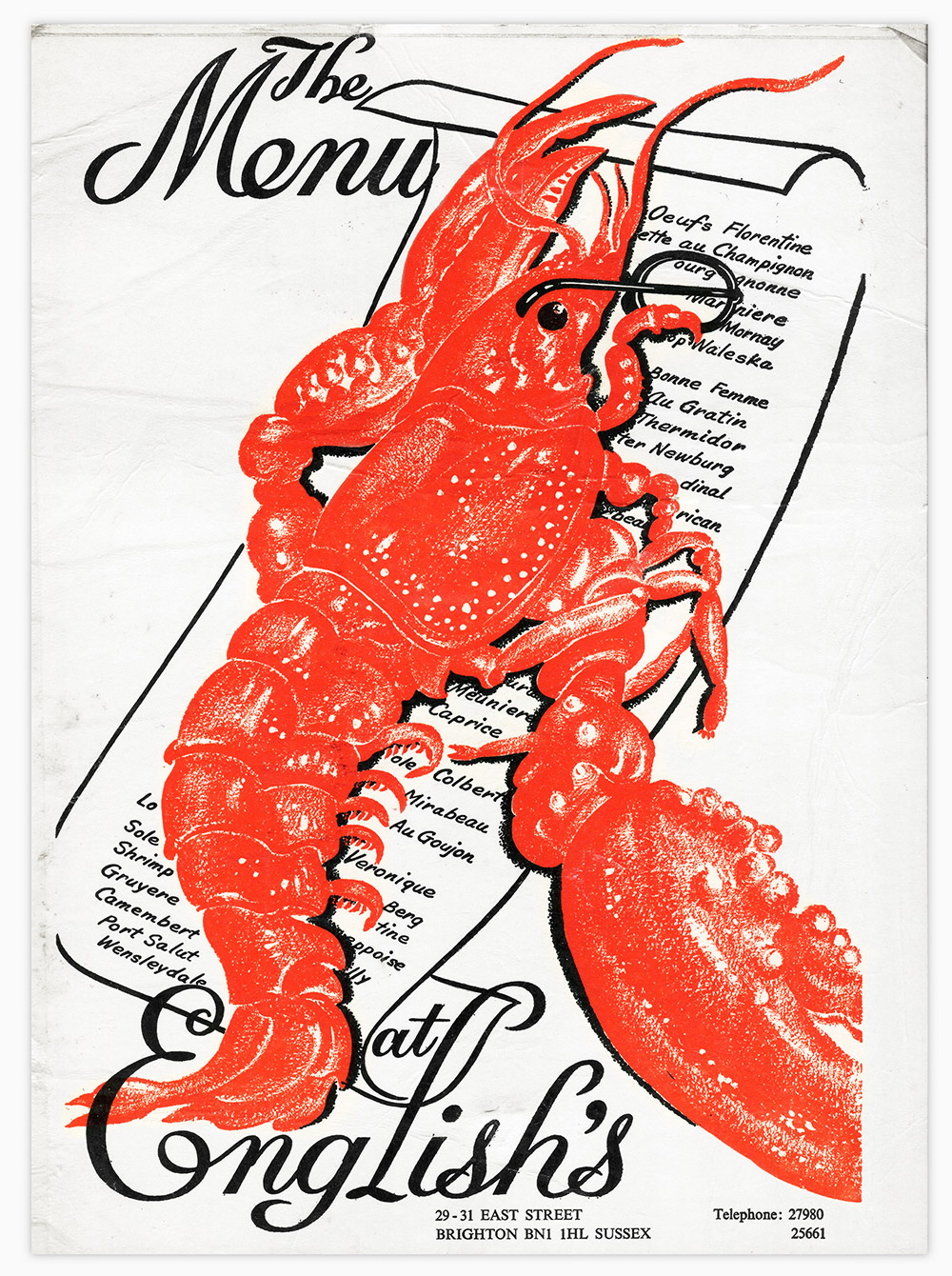 An old menu cover From the English’s archives